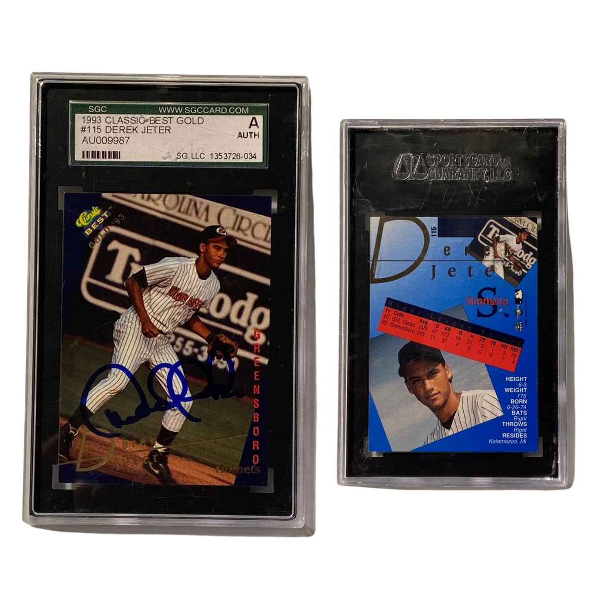 1993 Derek Jeter Classic Best Gold Minor League #115 SGC Auto Authentic product image 1, provided for visual reference and