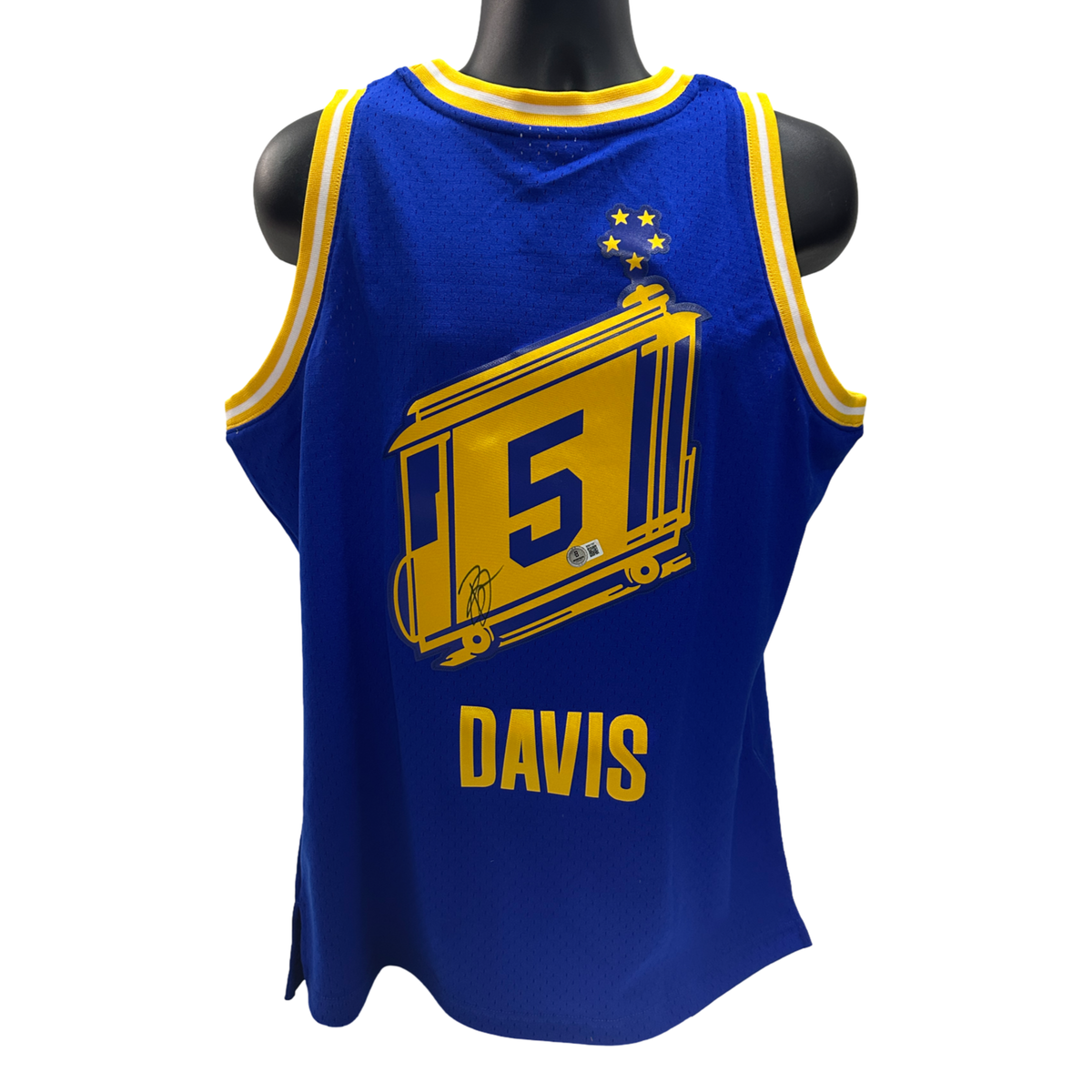 Baron Davis Autographed Golden State Warriors 2004-05 Mitchell & Ness Swingman City Edition Blue Jersey Beckett BAS product