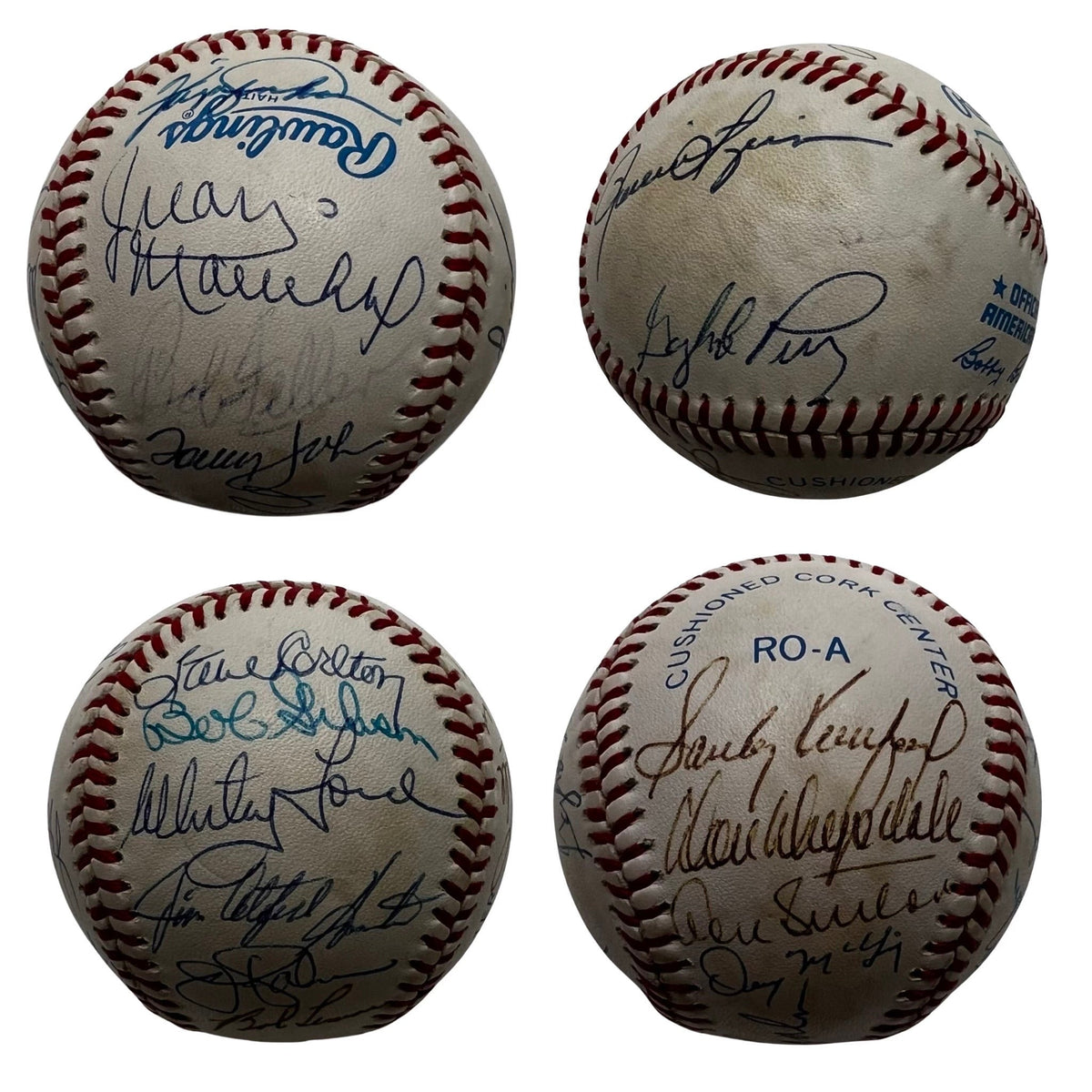 Sandy Koufax, Don Drysdale, Warren Spahn, Bob Gibson, Whitey Ford, Jim Palmer, Gaylord Perry, Bob Lemon 18 Total Signatures