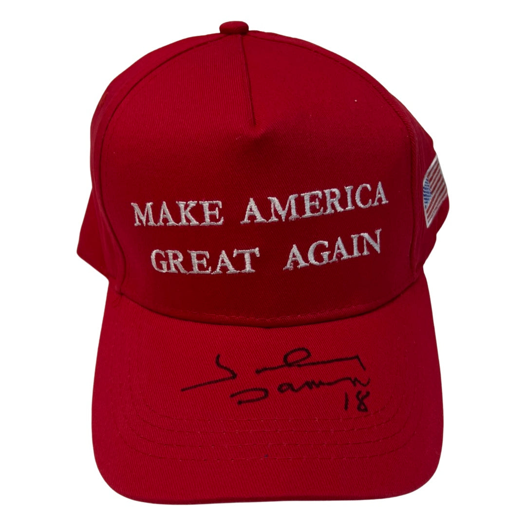 Johnny Damon Autographed Make America Great Again Hat Steiner CX product image 1, provided for visual reference and product