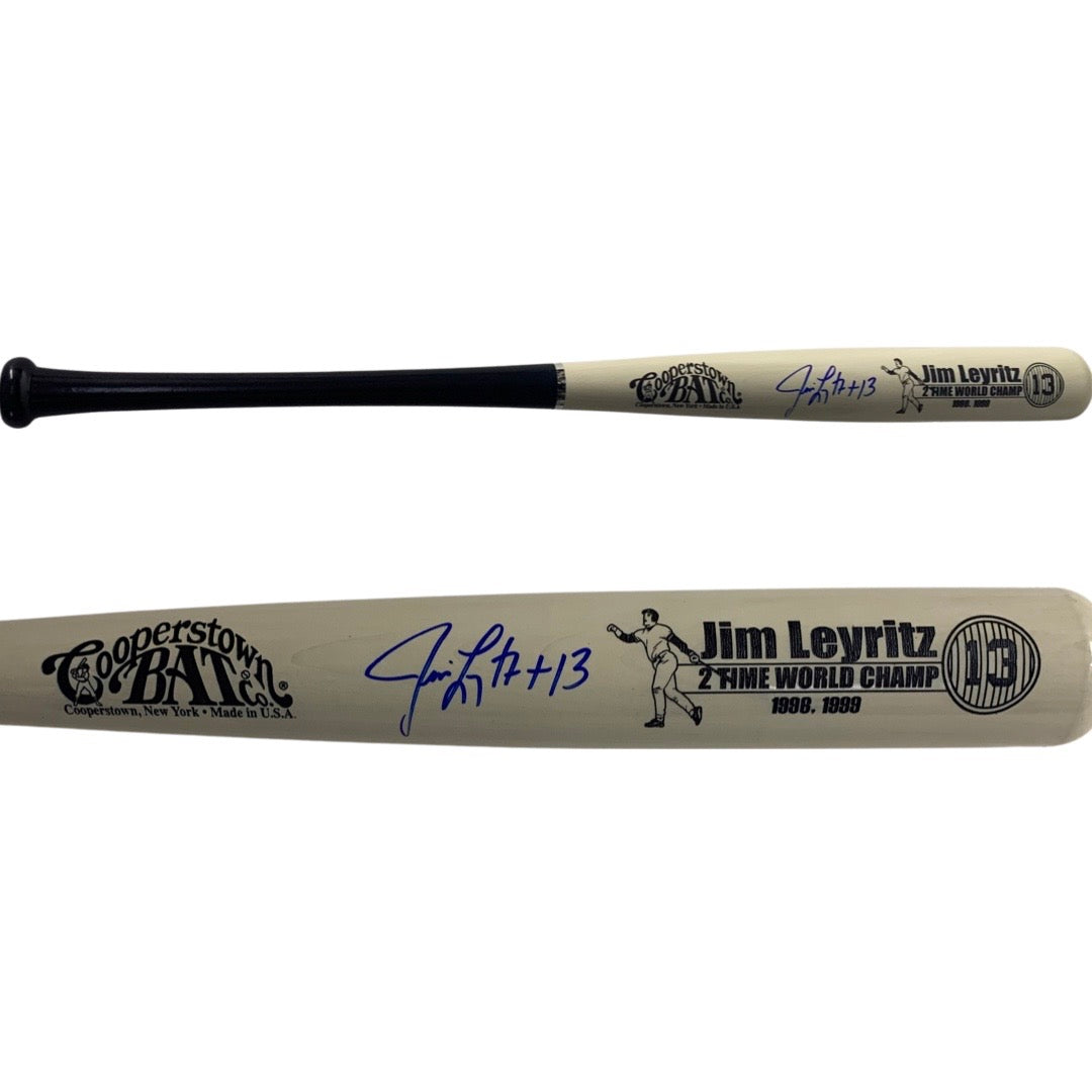 Jim Leyritz Autographed New York Yankees White Barrel Cooperstown Bat Steiner CX product image 1, provided for visual