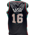 Pau Gasol Autographed Memphis Grizzlies Black Jersey 01-02 ROY Inscription Steiner CX product image 1, provided for visual
