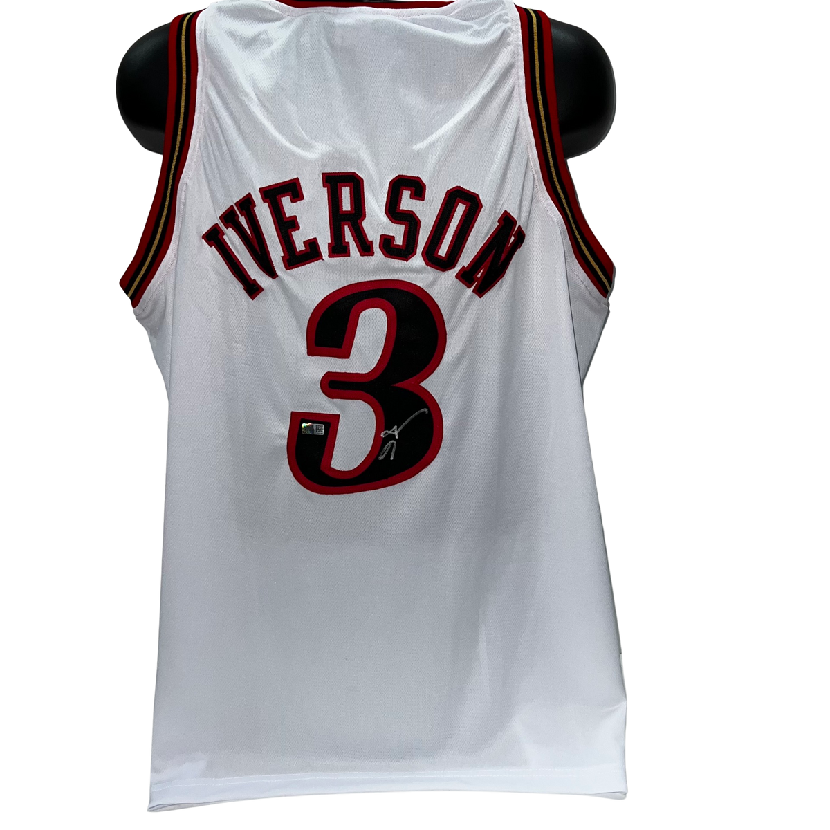 Allen Iverson Autographed Philadelphia 76’ers White Jersey Steiner product image 1, provided for visual reference and