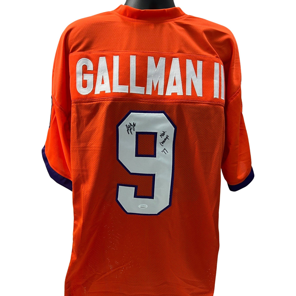 Wayne Gallman Autographed Clemson Tigers Orange Jersey Nat’l Champs 17 Inscription JSA product image 1, provided for visual
