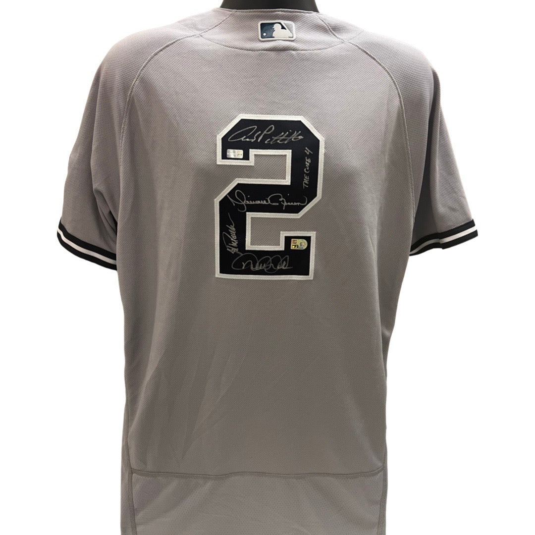 Derek Jeter, Mariano Rivera, Andy Pettitte & Jorge Posada Autographed New York Yankees Grey Nike Authentic Jersey The Core 4