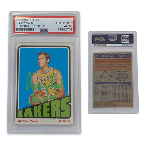 1972-73 Jerry West Topps #75 Autographed The Logo Inscription Green Ink PSA Auto Authentic product image 1, provided for