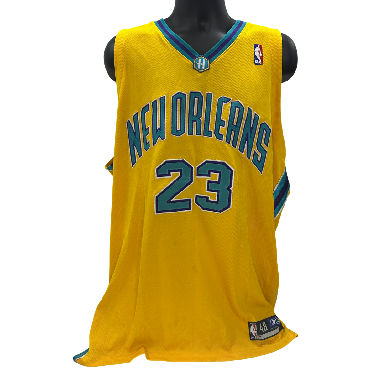 J.R. Smith Game Used NBA 2005 New Orleans Hornets Gold Jersey (48) product image 1, provided for visual reference and