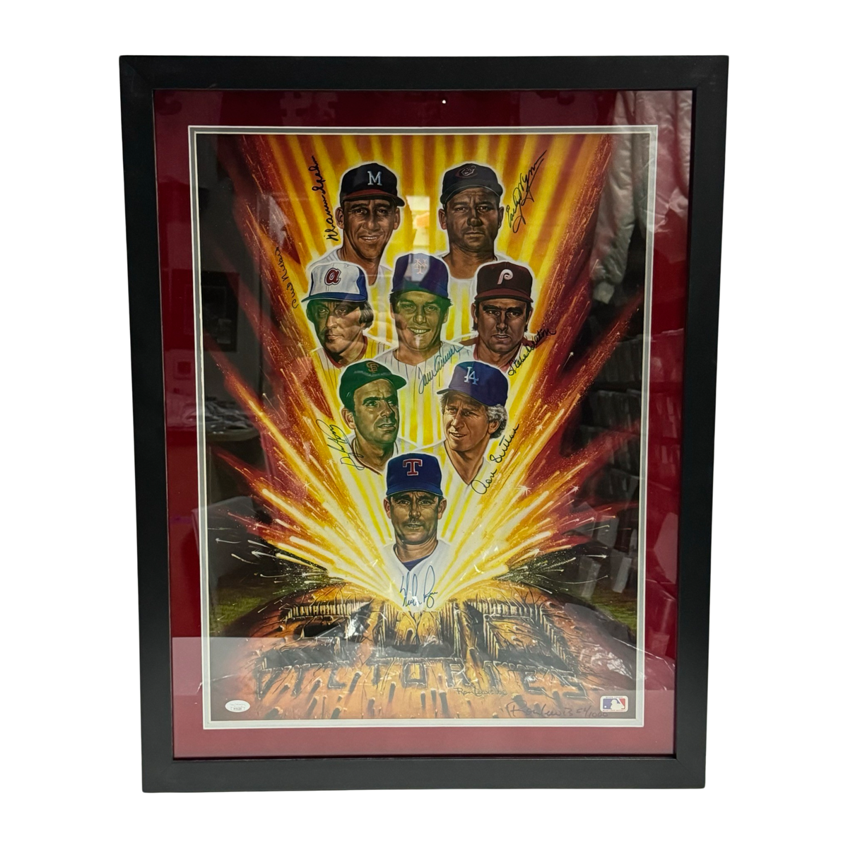 Nolan Ryan, Don Sutton, Gaylord Perry, Steve Carlton, Tom Seaver, Phil Niekro, Warren Spahn & Early Wynn Autographed Framed