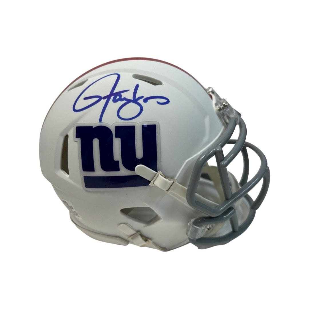 Lawrence Taylor Autographed New York Giants Flat White Mini Helmet Beckett product image 1, provided for visual reference