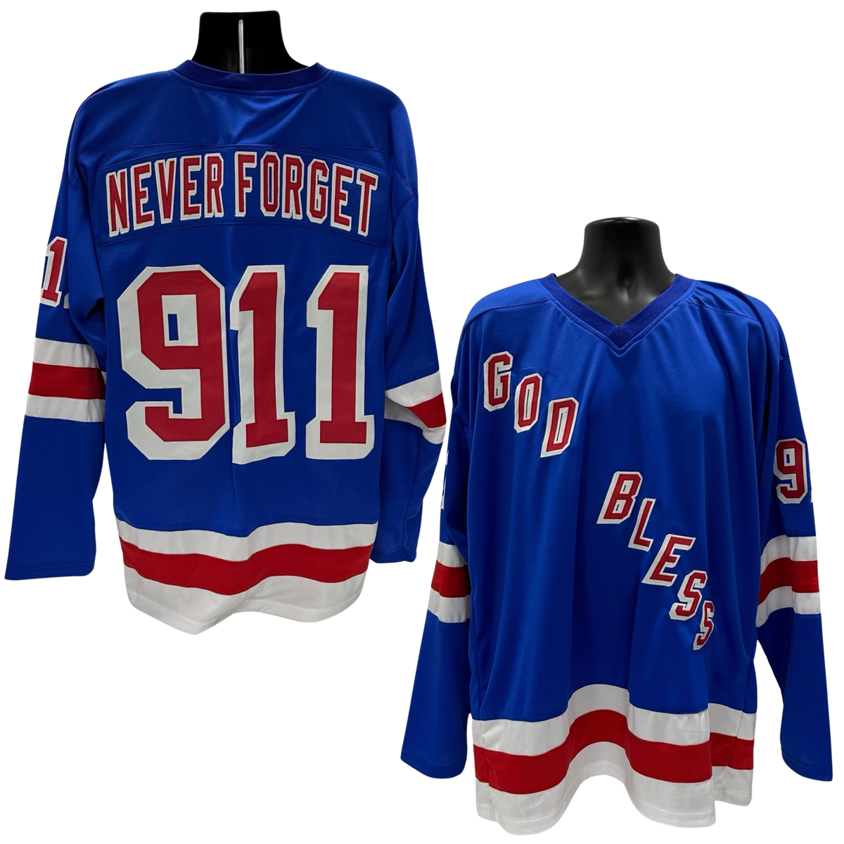 New York Rangers Blue Never Forget Jersey - Medium product image 1, provided for visual reference and product detail review