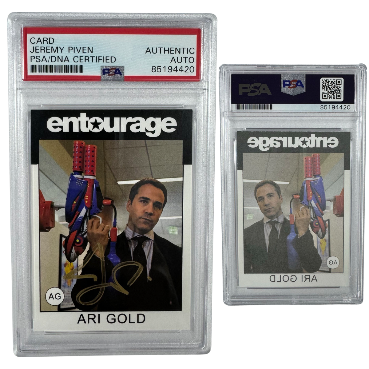 Jeremy Piven Autographed Ari Gold Entourage Card Water Gun Gold Ink PSA Auto Authentic product image 1, provided for visual