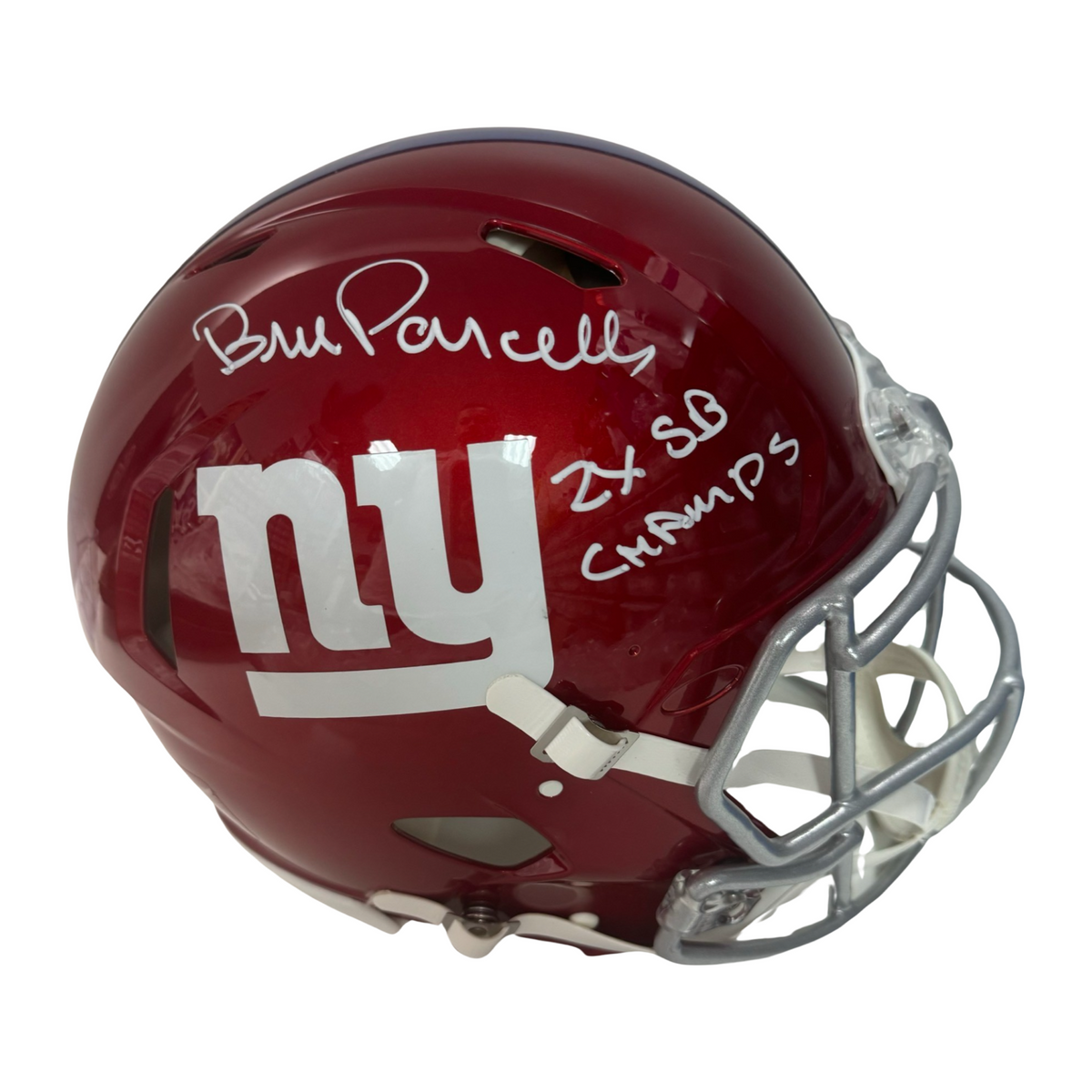 Bill Parcells Autographed New York Giants Flash Authentic Helmet 2x SB Champs Inscription Steiner CX product image 1,