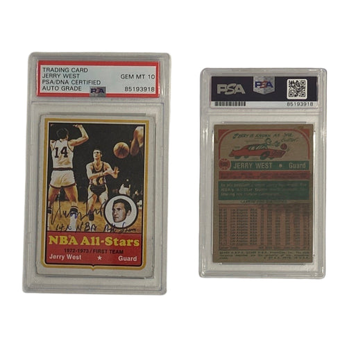 1973 Jerry West Topps #100 "14X NBA All Star" Inscription PSA GEM MT 10 Auto product image 1, provided for visual reference