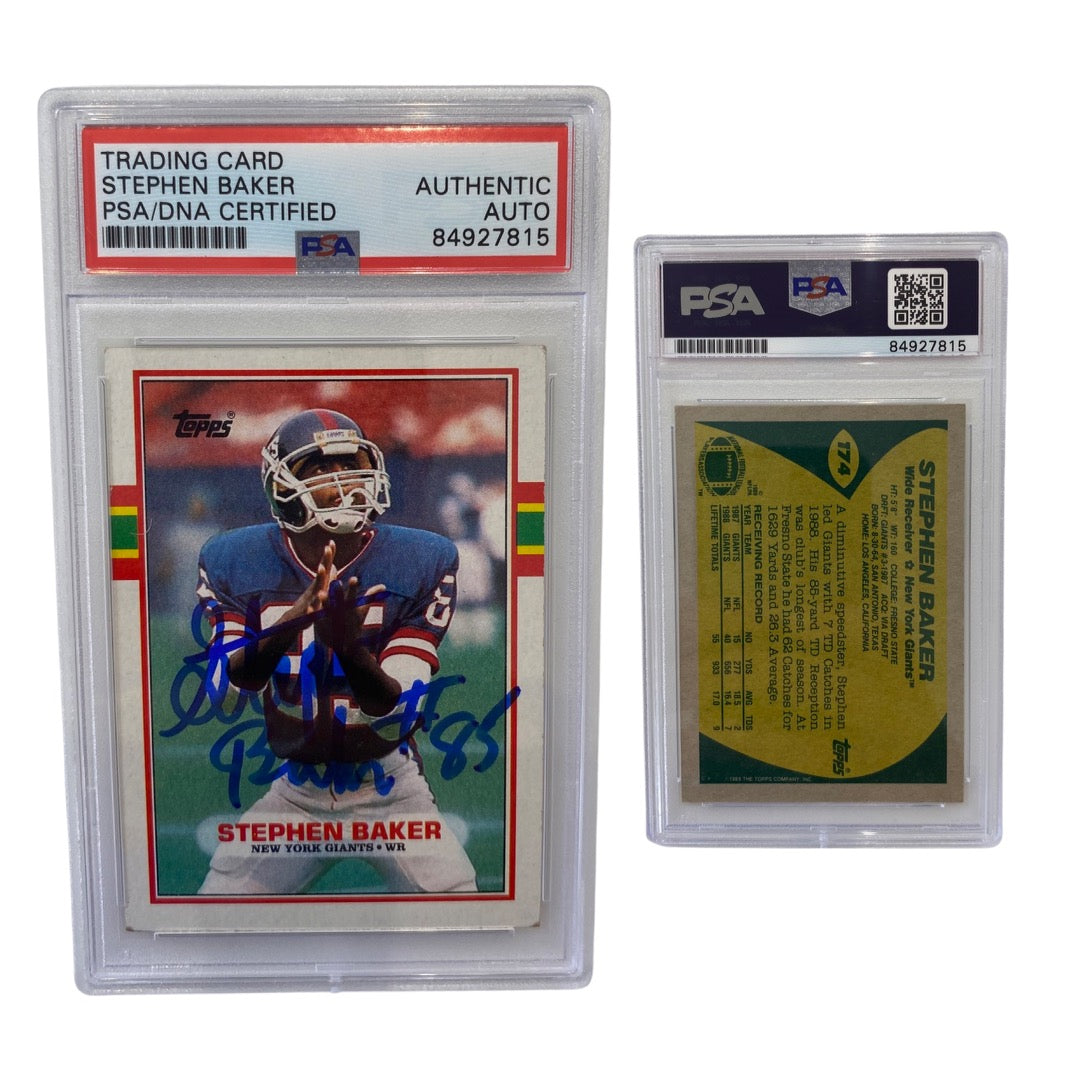 1989 Stephen Baker Topps #174 Autographed PSA Auto Authentic product image 1, provided for visual reference and product