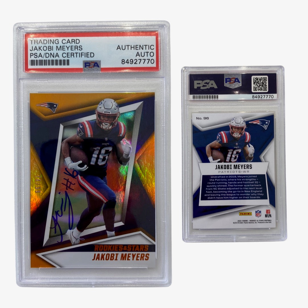 2021 Jakobi Meyers Panini Rookie And Stars -99 Rookie Card #96 Autographed PSA Auto Authentic product image 1, provided for
