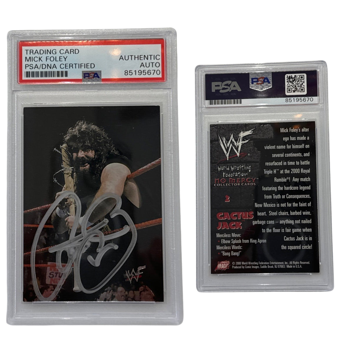 2000 Cactus Jack Mick Foley WWF #2 PSA Authentic Auto product image 1, provided for visual reference and product detail
