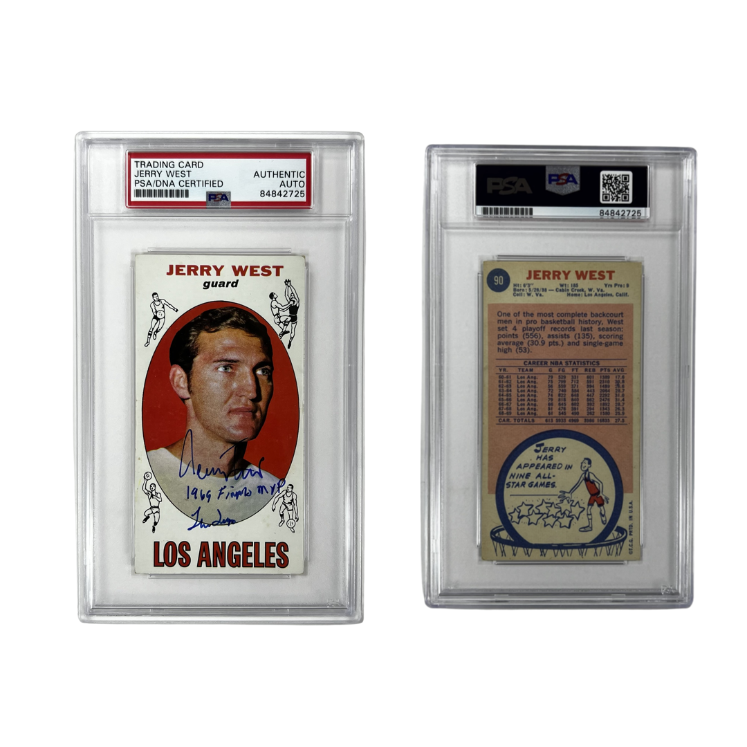 1969-70 Jerry West Autographed Topps #90 1969 Finals MVP, The Logo Inscriptions PSA Auto Authentic product image 1, provided