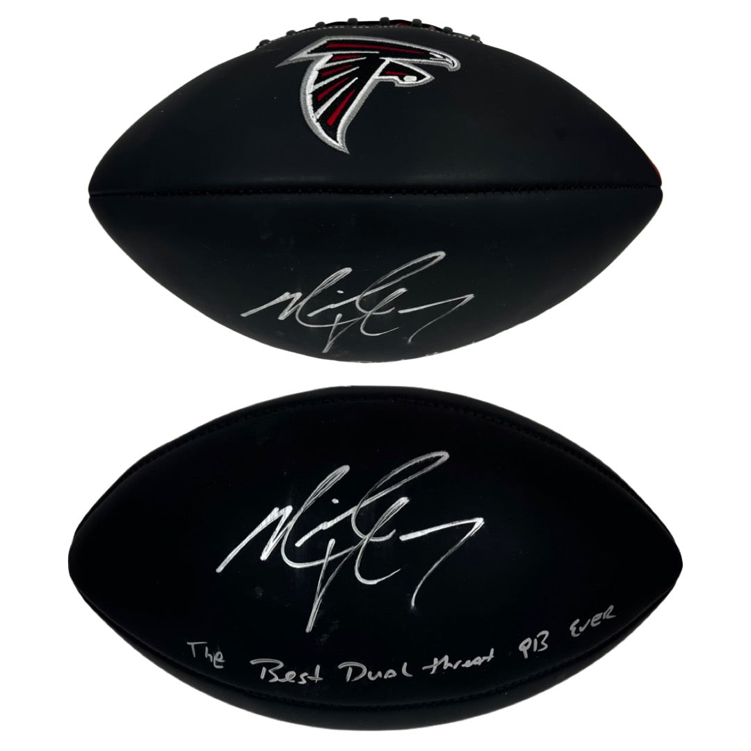 Michael Vick Autographed Atlanta Falcons Black Logo Football The Best Dual Threat QB Ever" Inscription JSA product image 1,