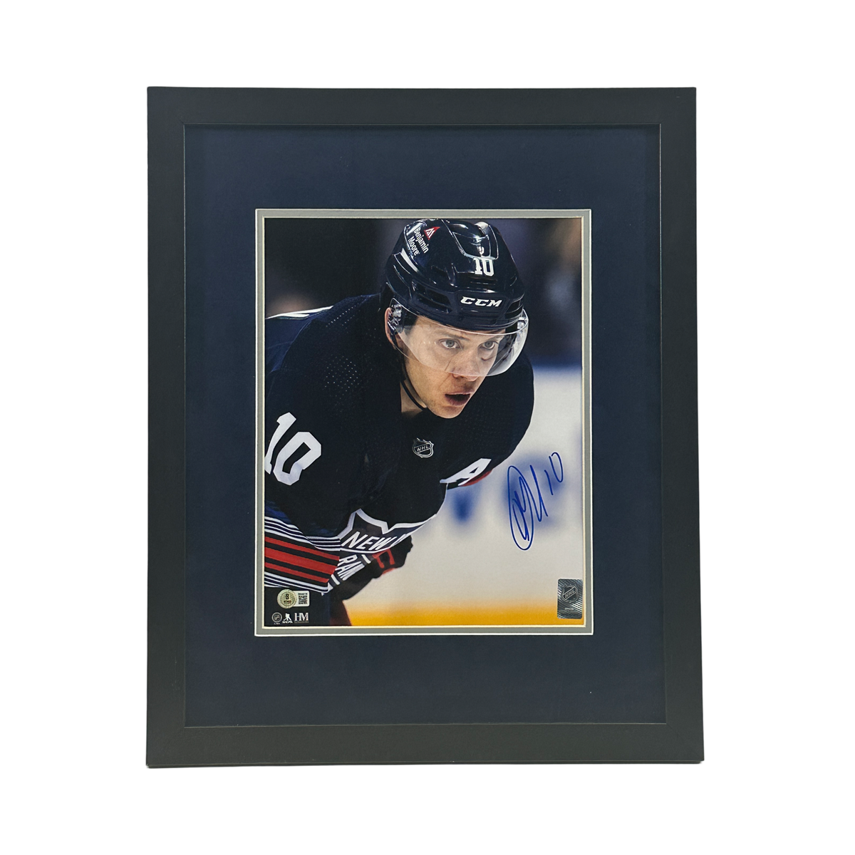 Artemi Panarin Autographed Close up 11x14 - Framed product image 1, provided for visual reference and product detail review