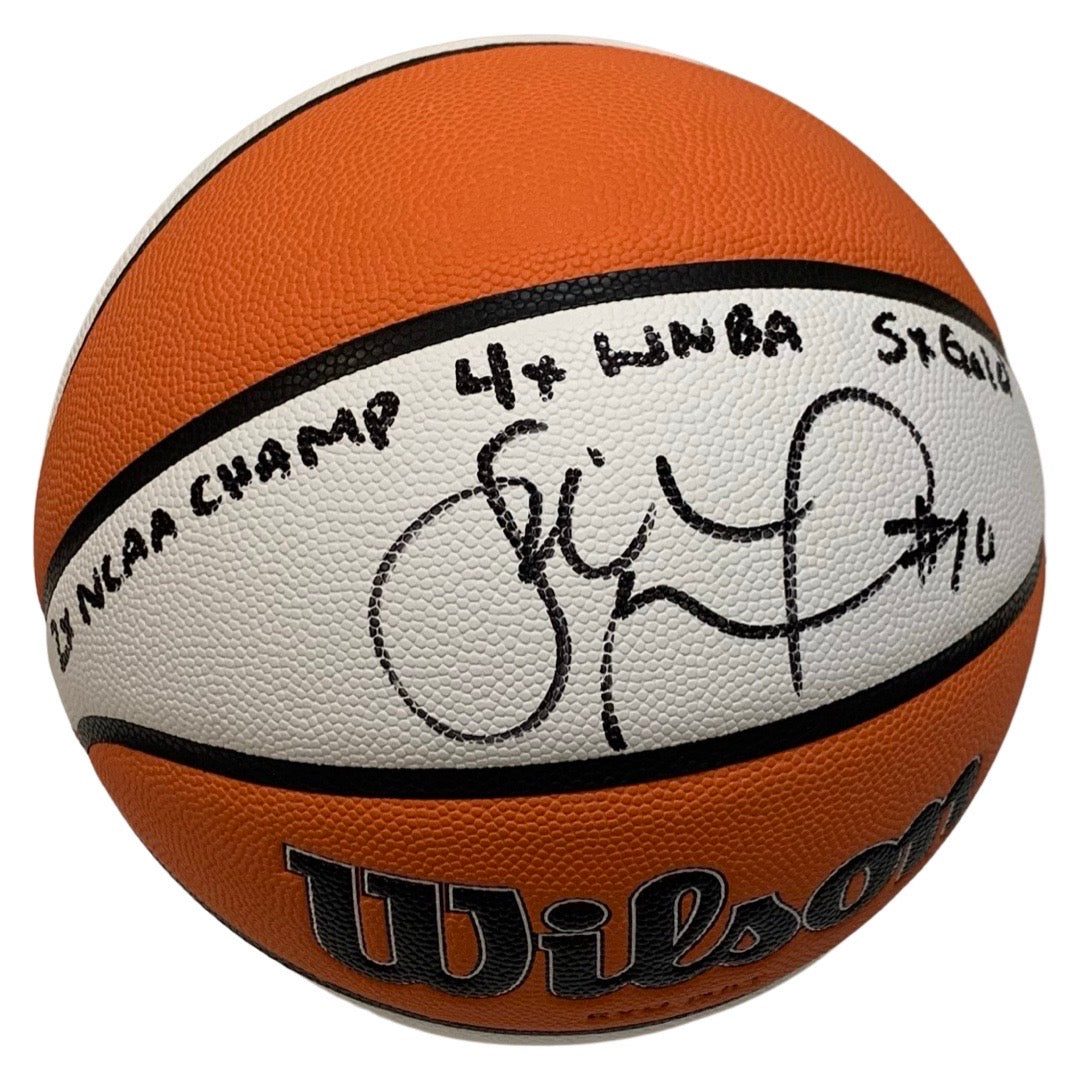 Sue Bird Autographed WNBA Wilson Official Game Ball Series Basketball 2x NCAA Champ, 4x WNBA Champ, 5x Gold Inscriptions