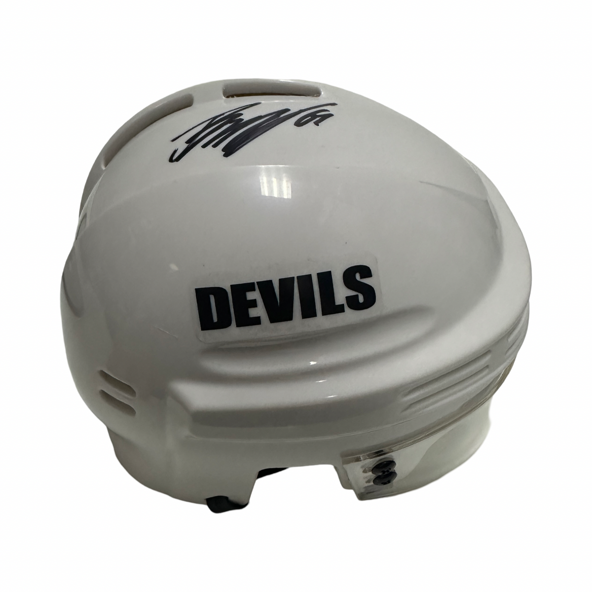 Jesper Bratt Autographed New Jersey Devils White Mini Helmet JSA COA product image 1, provided for visual reference and