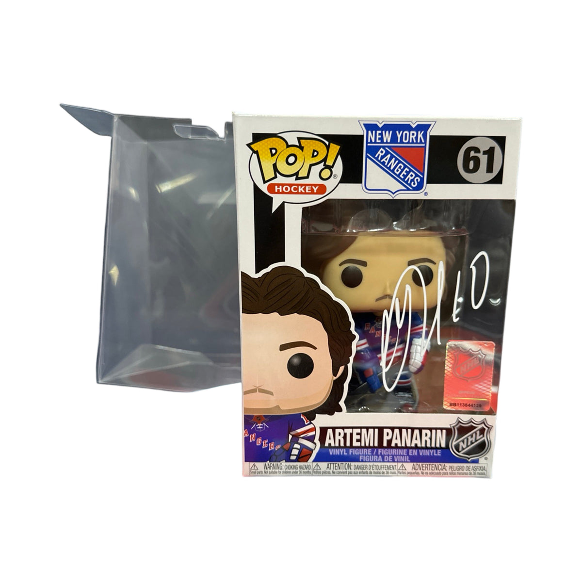 Artemi Panarin Autographed New York Rangers Funko Pop White Ink Beckett product image 1, provided for visual reference and