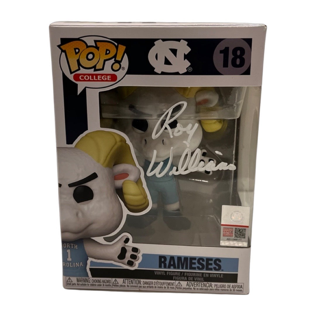 Roy Williams Autographed University of North Carolina Rameses Funko Pop White Ink Steiner CX product image 1, provided for