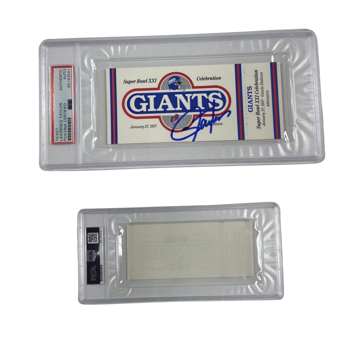 Lawrence Taylor Autographed New York Giants Super Bowl XXI Celebration Ticket PSA Auto Authentic product image 1, provided
