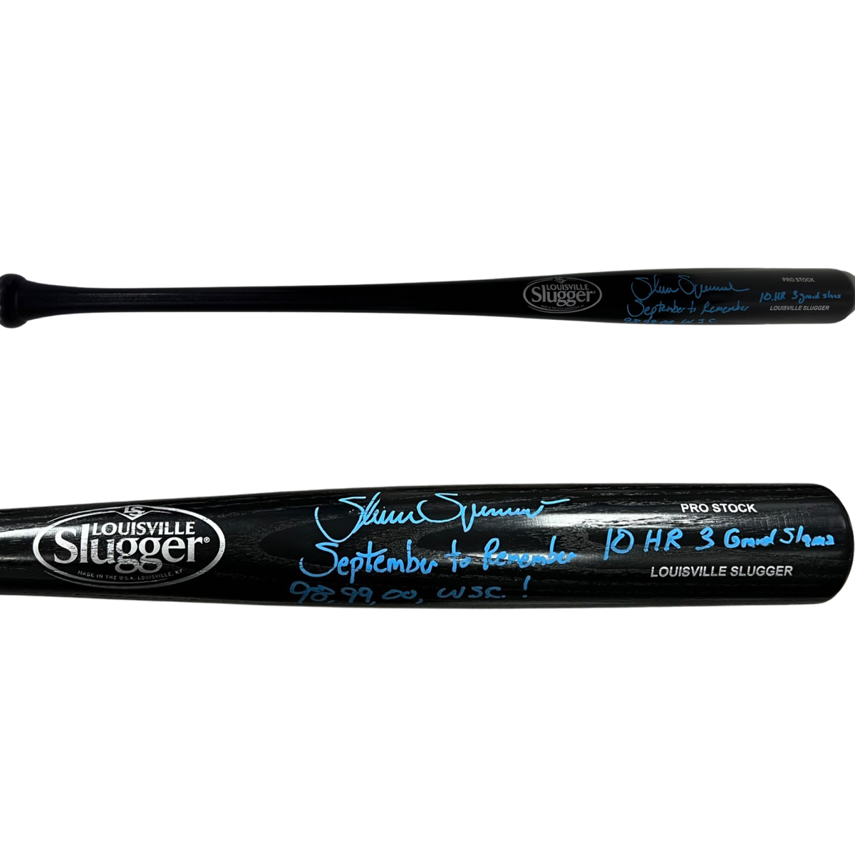 Shane Spencer Autographed New York Yankees Louisville Slugger Pro Stock Bat September to Remember, 10 HR, 3 Grand Slams, 98,
