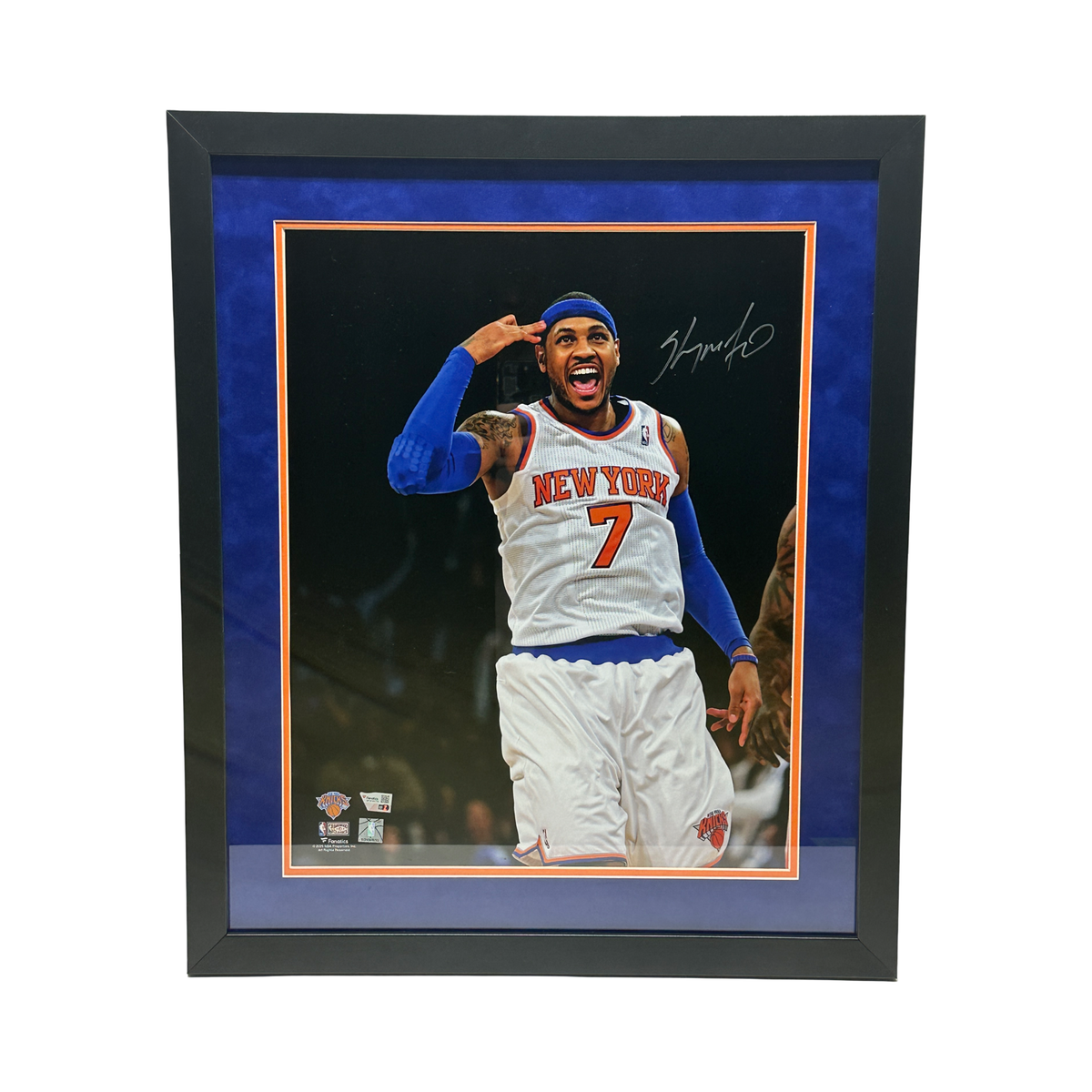 Carmelo Anthony Autographed New York Knicks 3 to the Head 16x20 Photo Fanatics - Framed product image 1, provided for visual