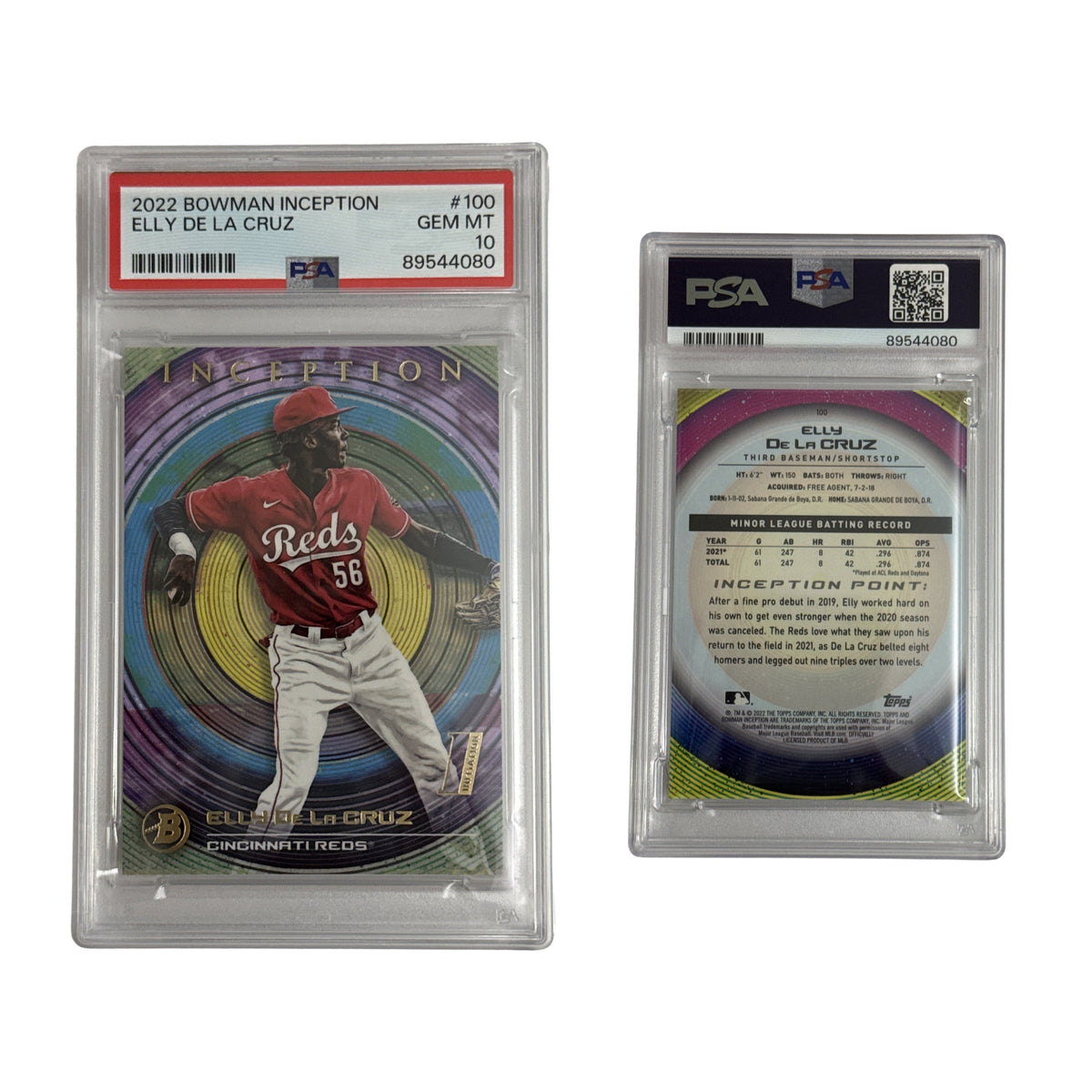 2022 Elly De La Cruz Bowman Inception #100 PSA GEM MT 10 product image 1, provided for visual reference and product detail