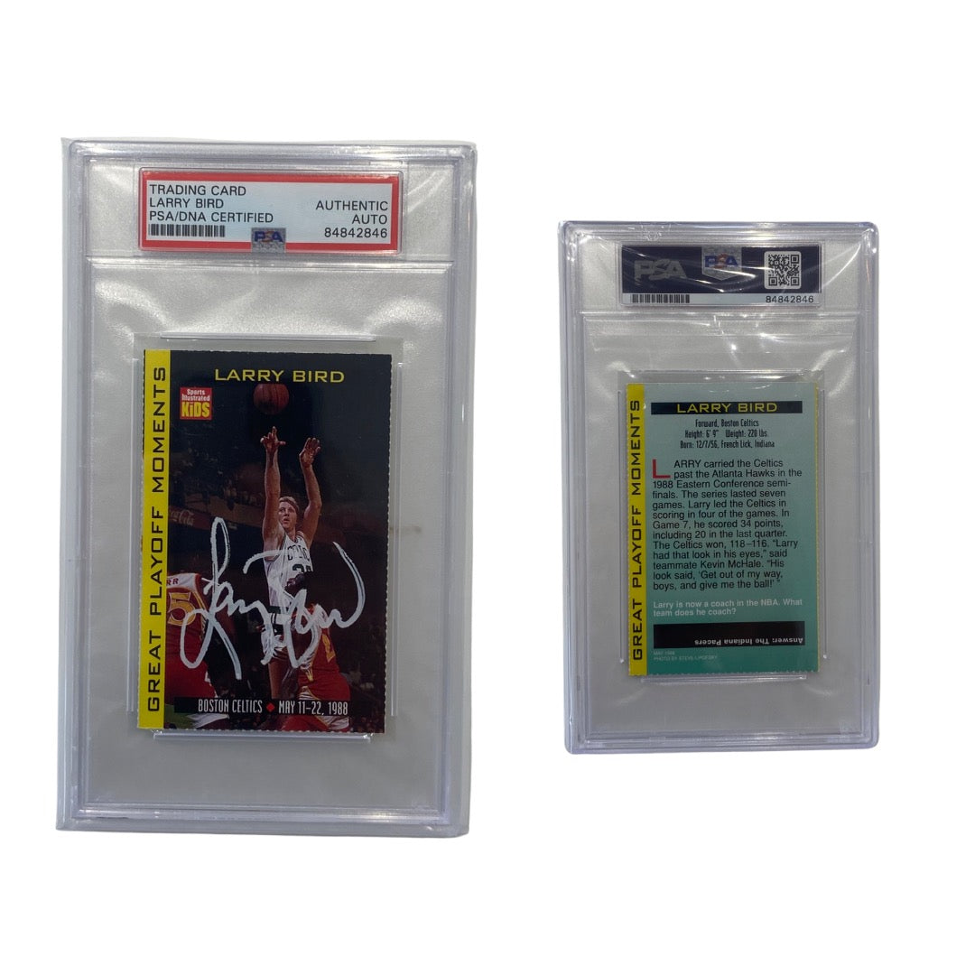 1998 Larry Bird Autographed Sports Illustrated Kids Great Playoff Moments PSA Auto Authentic product image 1, provided for