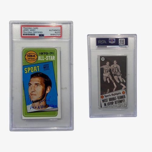 1970-71 Jerry West Autographed Topps NBA West All-Star 14x NBA All Star Inscription #107 PSA Auto Authentic product image 1,