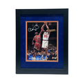 Allan Houston Autographed New York Knicks Jumpshot vs Jordan 8x10 Steiner CX - Framed product image 1, provided for visual