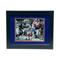 Mario Manningham Autographed New York Giants Super Bowl Catch Black & White Spotlight 8x10 Steiner CX - Framed product image
