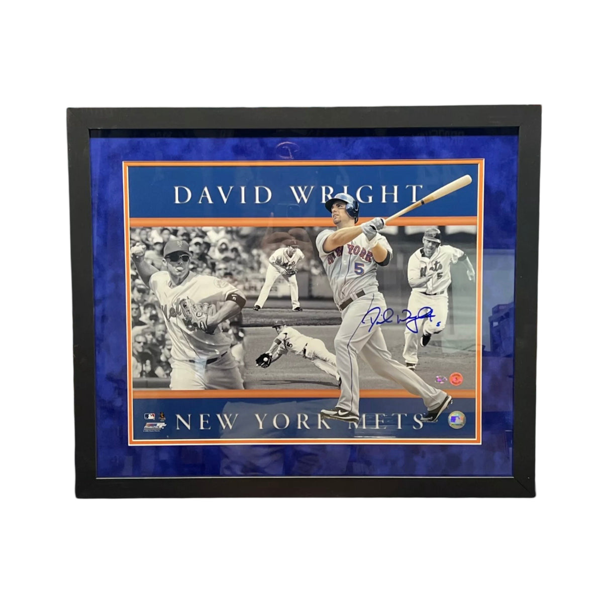 David Wright Autographed New York Mets Collage 16x20 MLB - Framed product image 1, provided for visual reference and product
