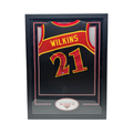 Dominique Wilkins Autographed Atlanta Hawks Black Jersey Steiner CX - Framed product image 1, provided for visual reference