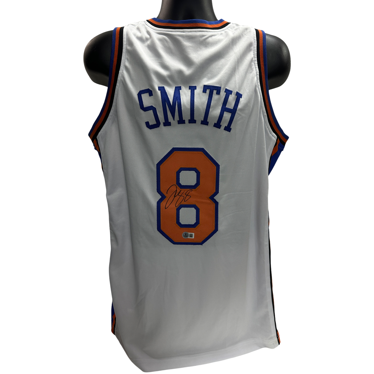 JR Smith Autographed New York Knicks White Classic Jersey Beckett product image 1, provided for visual reference and product