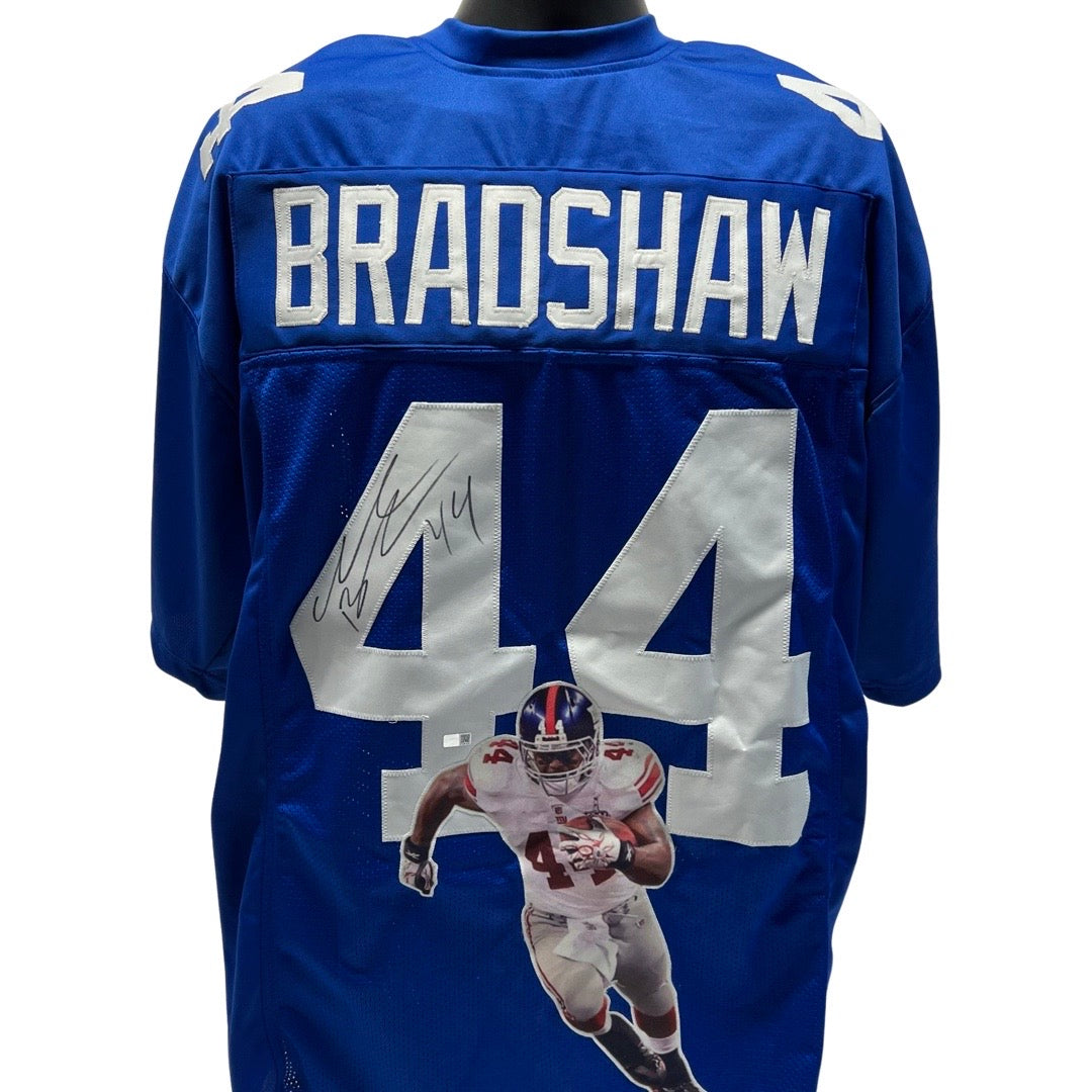 Ahmad Bradshaw Autographed New York Giants Blue Art Jersey Steiner CX product image 1, provided for visual reference and