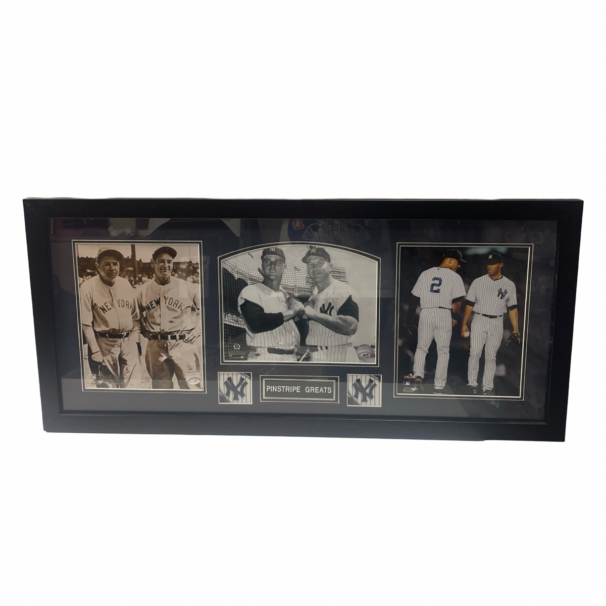 New York Yankees Greats Framed 16x34 Ruth Gehrig Jeter Rivera Mantle Maris product image 1, provided for visual reference
