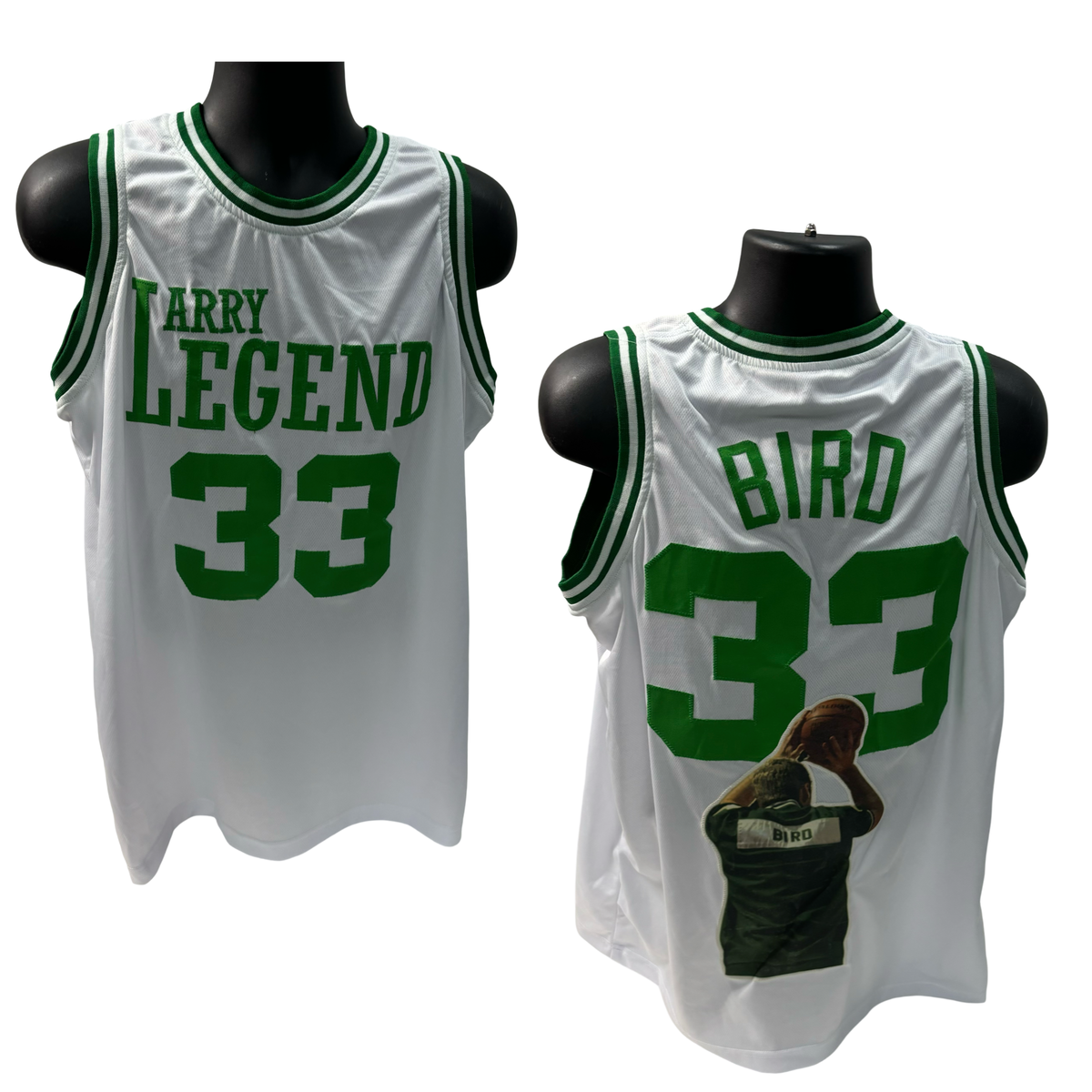 Larry Bird Unsigned Custom Larry Legend White Jersey product image 1, provided for visual reference and product detail review