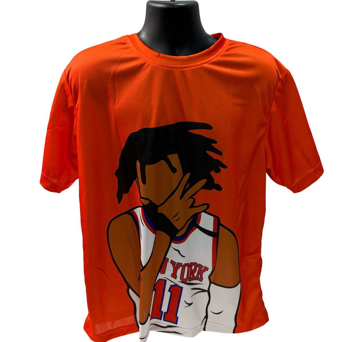 Jalen Brunson Orange New York Knicks T-Shirt - XXX-Large product image 1, provided for visual reference and product detail