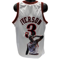 Allen Iverson Autographed Philadelphia 76’ers White Art Jersey Beckett product image 1, provided for visual reference and