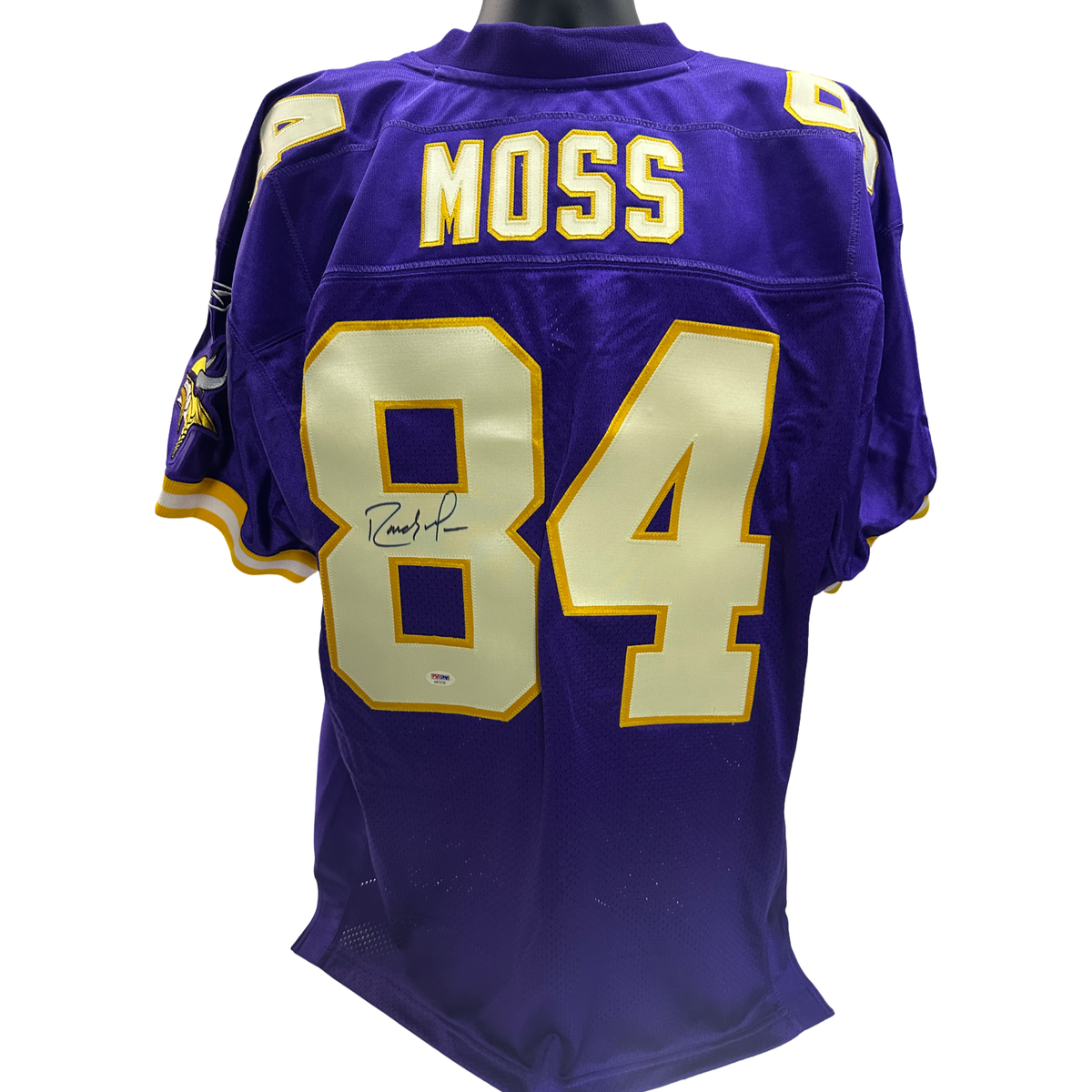 Randy Moss Autographed Minnesota Vikings Purple NFL Reebok On Field Jersey PSA DNA product image 1, provided for visual