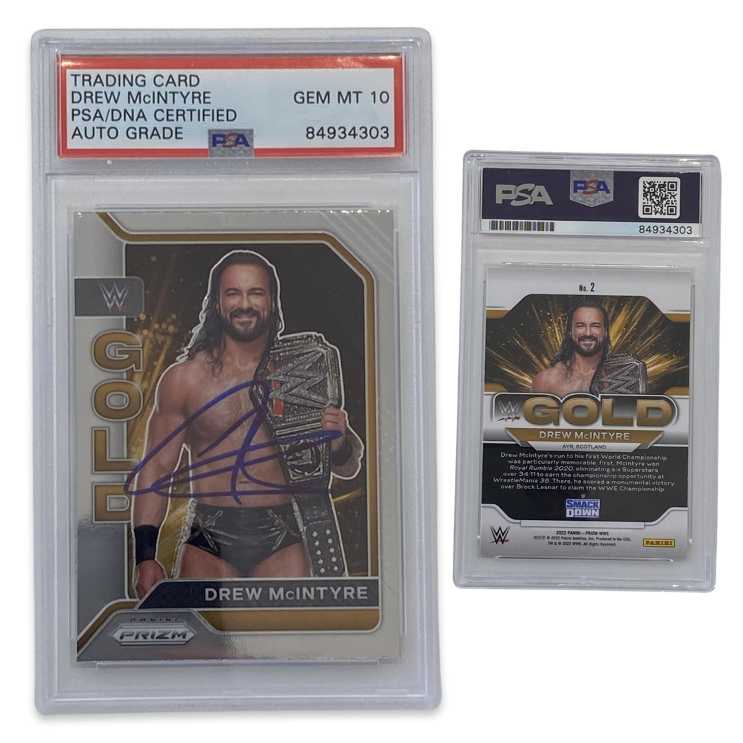 2022 Drew McIntyre Panini Prizm #2 Autographed PSA Auto Gem MT 10 product image 1, provided for visual reference and product