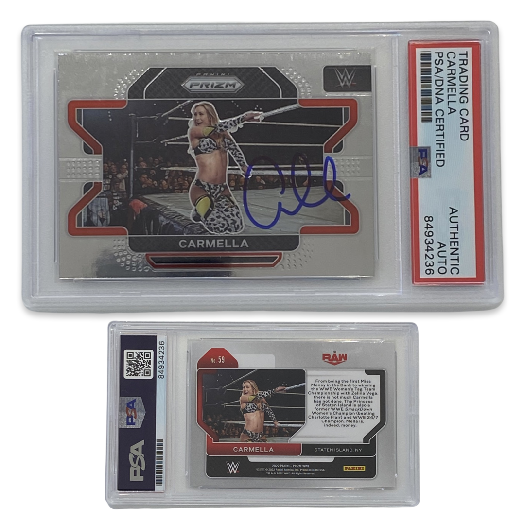 2022 Carmella Panini Prizm #59 Autographed PSA Auto Authentic product image 1, provided for visual reference and product