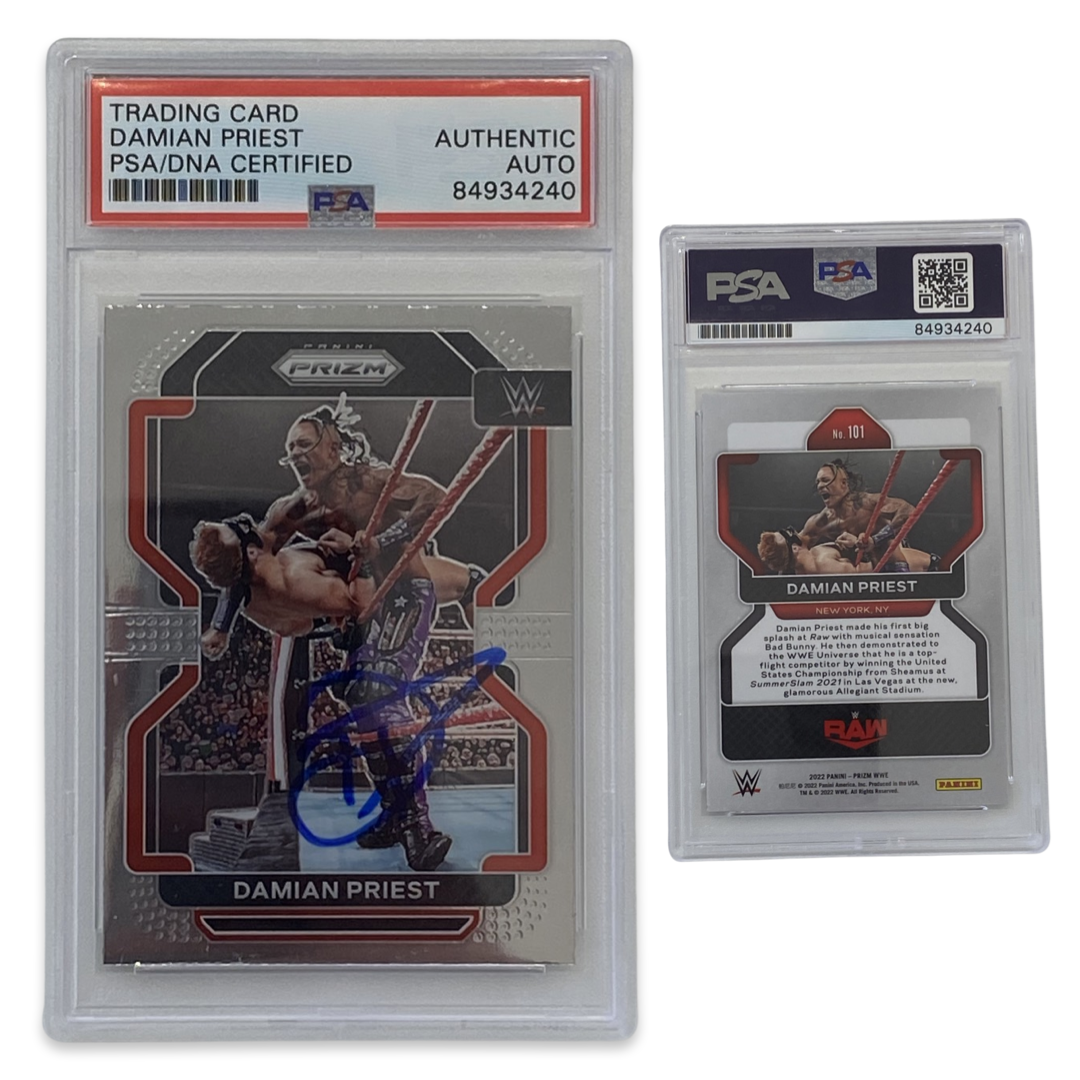 2022 Damian Priest Panini Prizm #101 Autographed PSA Auto Authentic product image 1, provided for visual reference and