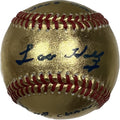 Lou Holtz Autographed Gold OMLB 88 Nat. Champs/2008 CHOF Beckett product image 1, provided for visual reference and product