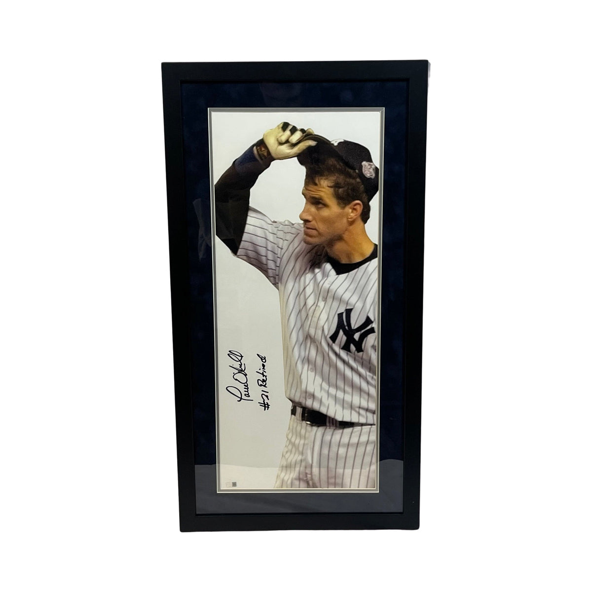Paul O’Neill Autographed New York Yankees Framed Cap Tip White 12x28 #21 Retired Inscription Steiner CX product image 1,