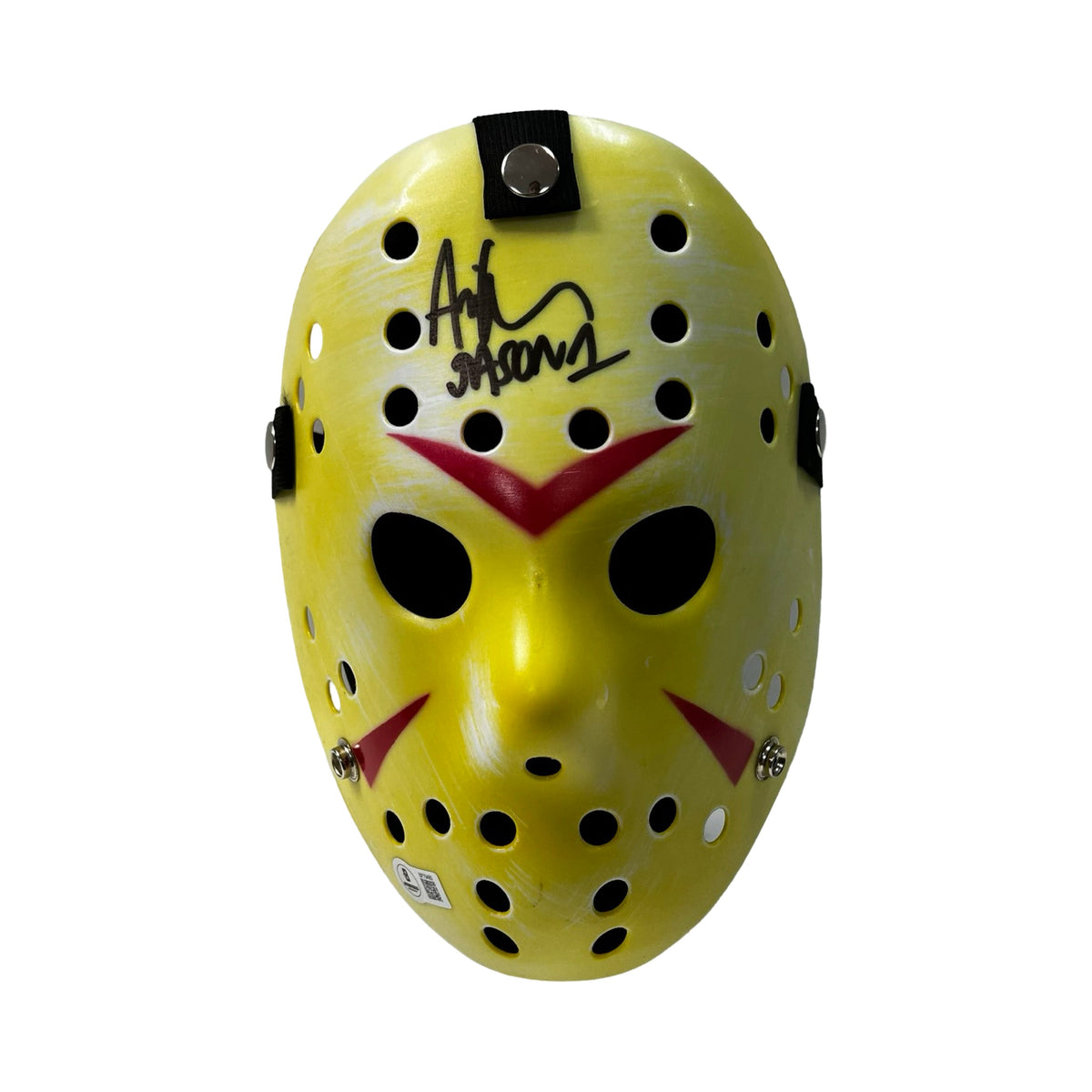 Ari Lehman Autographed Jason Voorhees Friday the 13th Yellow Mask "Jason 1" Inscription Beckett product image 1, provided